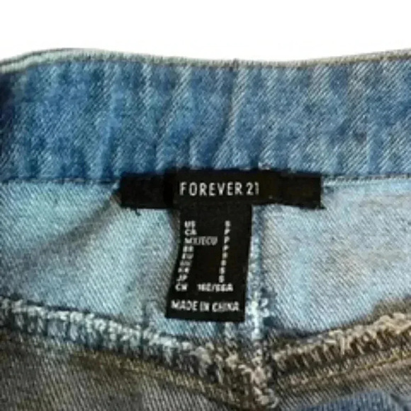 Forever 21 Button Front Jean Denim Skirt Junior Sz Small Business EUC - Picture 4 of 7